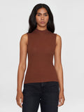 KCA 2010013 High neck rib top 1441 tiramisu women
