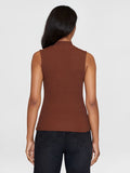 KCA 2010013 High neck rib top 1441 tiramisu women