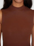 KCA 2010013 High neck rib top 1441 tiramisu women