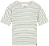 KUYICHI Olivia striped t-shirt off white sage women