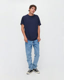 KUYICHI Liam linen t-shirt dark navy men