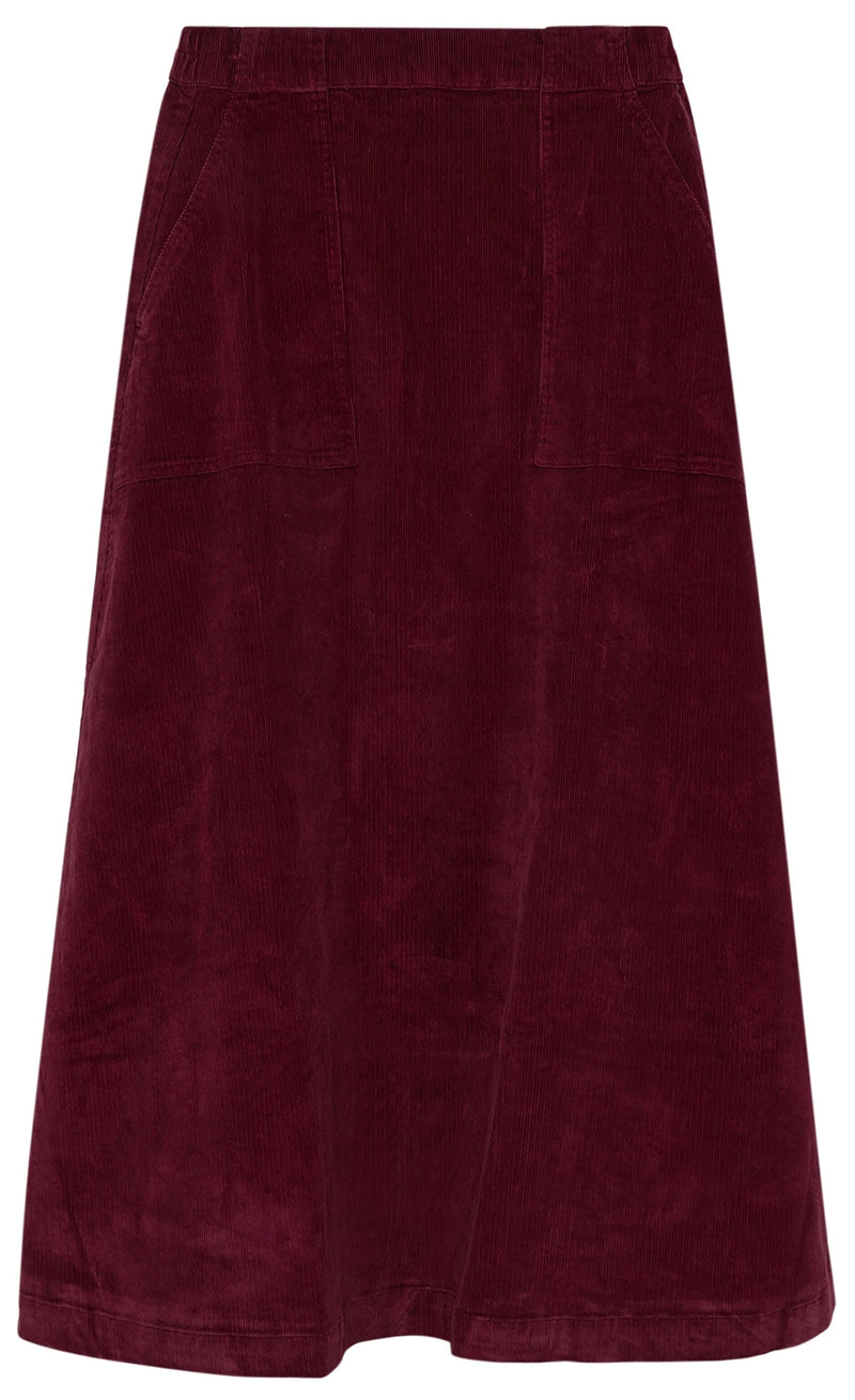 KCA 2040030 Corduroy skirt 1500 burgundy women