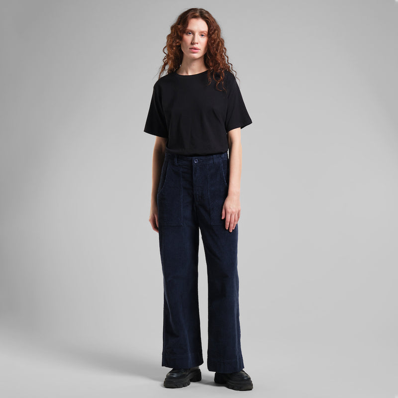 DEDICATED Vara corduroy workwear pants navy women