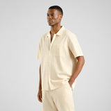 DEDICATED Brantevik work stripe shirt yellow men