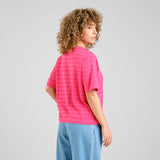 DEDICATED Vadstena lace t-shirt raspberry pink women