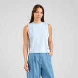 DEDICATED Namsos hemp top skyway blue women