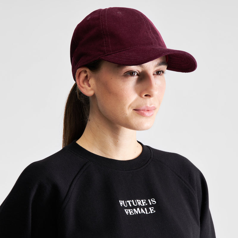 DEDICATED Slussen corduroy soft cap burgundy unisex