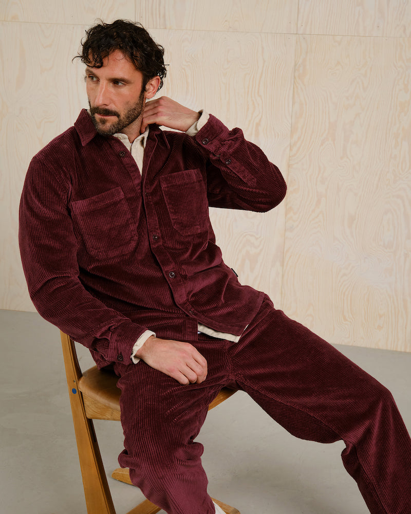 DEDICATED Kil corduroy shirt fig red men