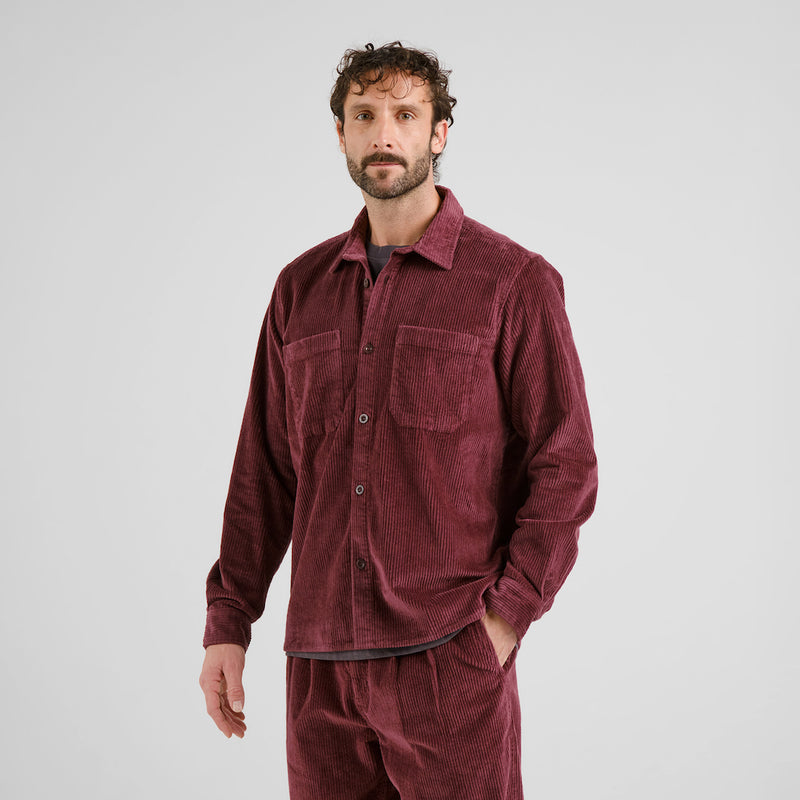 DEDICATED Kil corduroy shirt fig red men