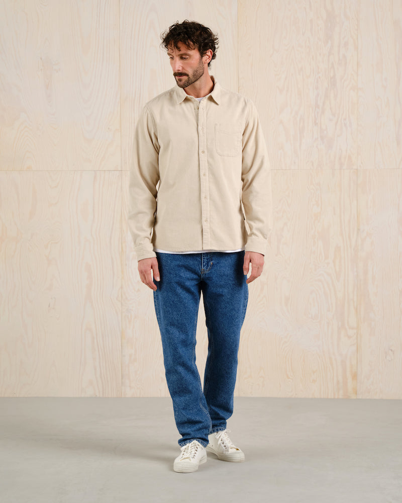 DEDICATED Varberg corduroy shirt oat white men