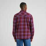 DEDICATED Rute flannel shirt shadow check fig red men