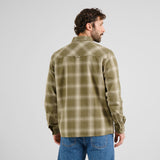 DEDICATED Rute flannel shirt shadow check leaf green men
