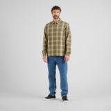 DEDICATED Rute flannel shirt shadow check leaf green men