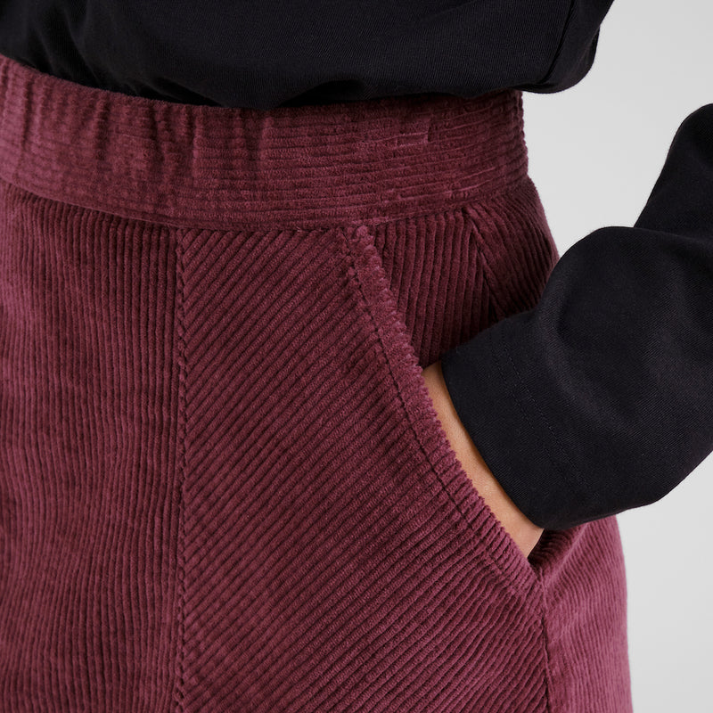 DEDICATED Majorna corduroy skirt fig red women