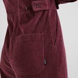 DEDICATED Docksta corduroy overalls fig red women