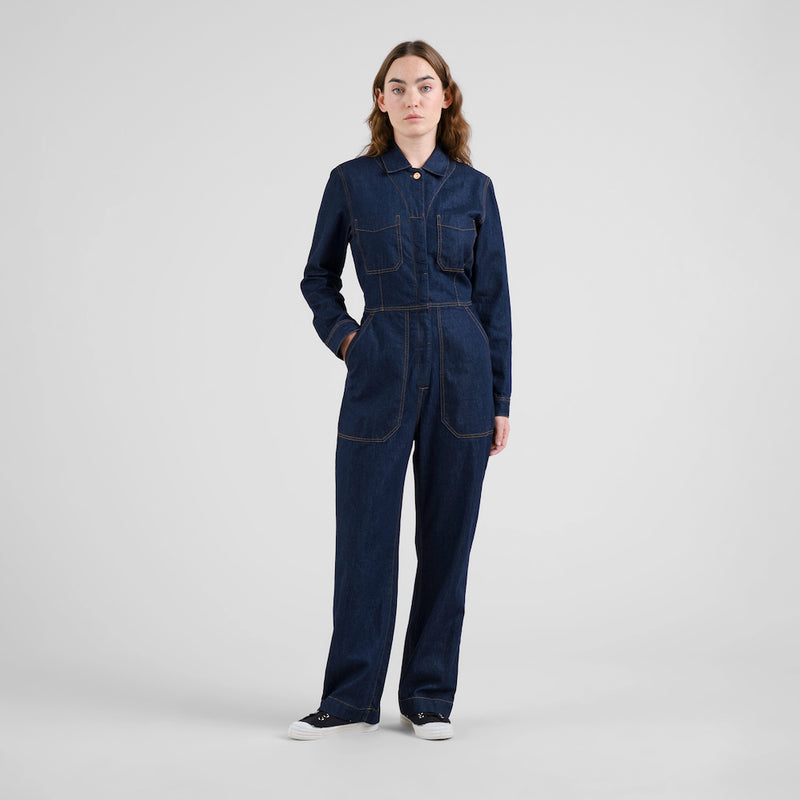 DEDICATED Docksta overalls denim dark blue women