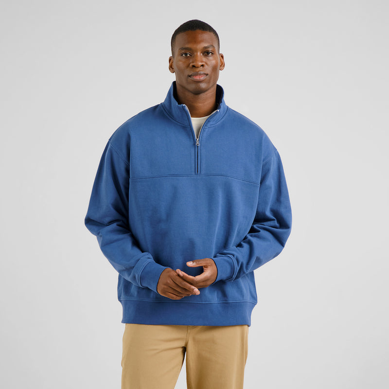 DEDICATED Sandvalla half zip sweatshirt true blue men