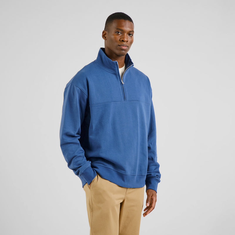 DEDICATED Sandvalla half zip sweatshirt true blue men