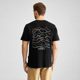 DEDICATED Stockholm line mountains logo t-shirt black men