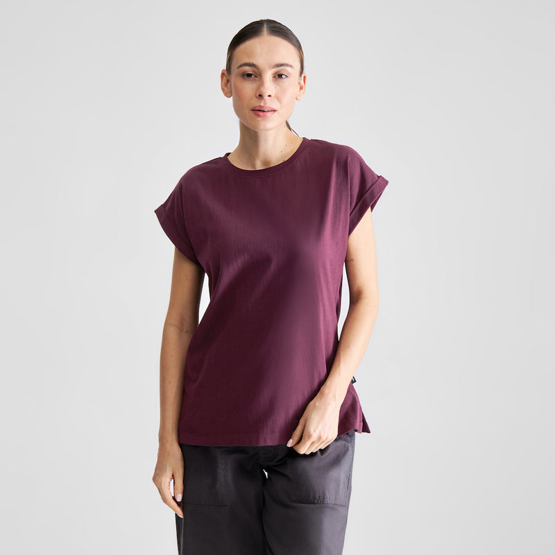 DEDICATED Visby base t-shirt fig red women