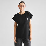 DEDICATED Visby dandelions EMB t-shirt black women