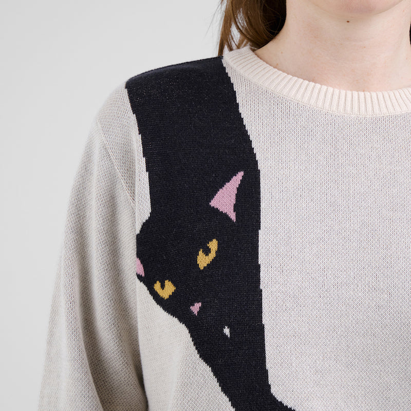 DEDICATED Arendal long cat jumper vanilla white women