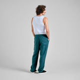 DEDICATED Borrby linen pants mediterranea green men