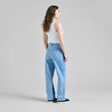 DEDICATED Vara denim pepita cats workwear pants light blue women