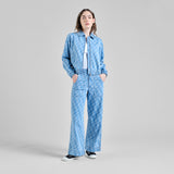 DEDICATED Vara denim pepita cats workwear pants light blue women