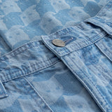 DEDICATED Vara denim pepita cats workwear pants light blue women