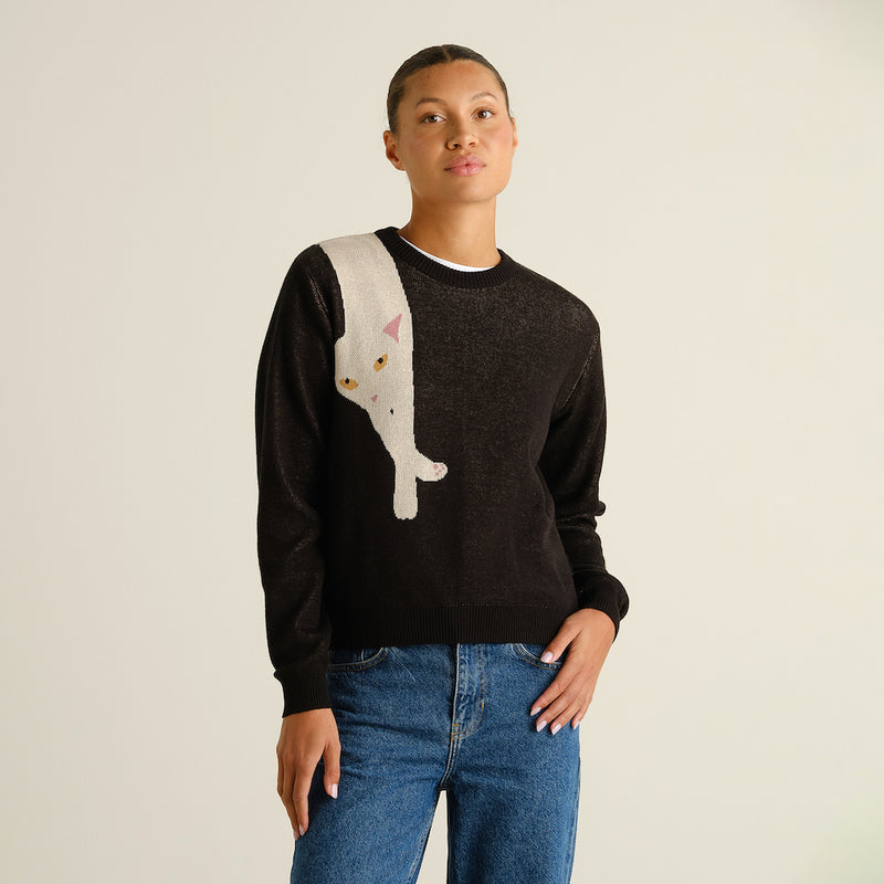 DEDICATED Arendal long cat jumper black women