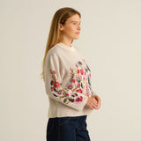 DEDICATED Limhamn folk flower jumper vanilla white women