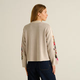 DEDICATED Limhamn folk flower jumper vanilla white women
