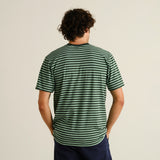 DEDICATED Stockholm stripes t-shirt dark green granite green men
