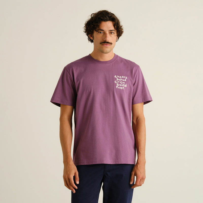 DEDICATED Stockholm cheers salud t-shirt berry purple men