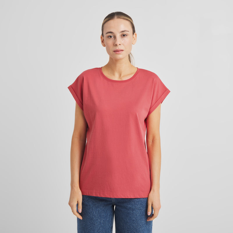 DEDICATED Visby base t-shirt holly red women