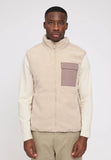 MAZINE Padded sherpa vest natural grey brown men