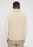MAZINE Padded sherpa vest natural grey brown men