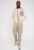 MAZINE Padded sherpa vest natural grey brown men