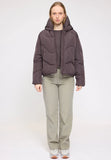 MAZINE Waves quilt short puffer jacket eggplant women