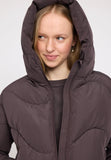 MAZINE Waves quilt short puffer jacket eggplant women