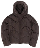 MAZINE Waves quilt short puffer jacket eggplant women
