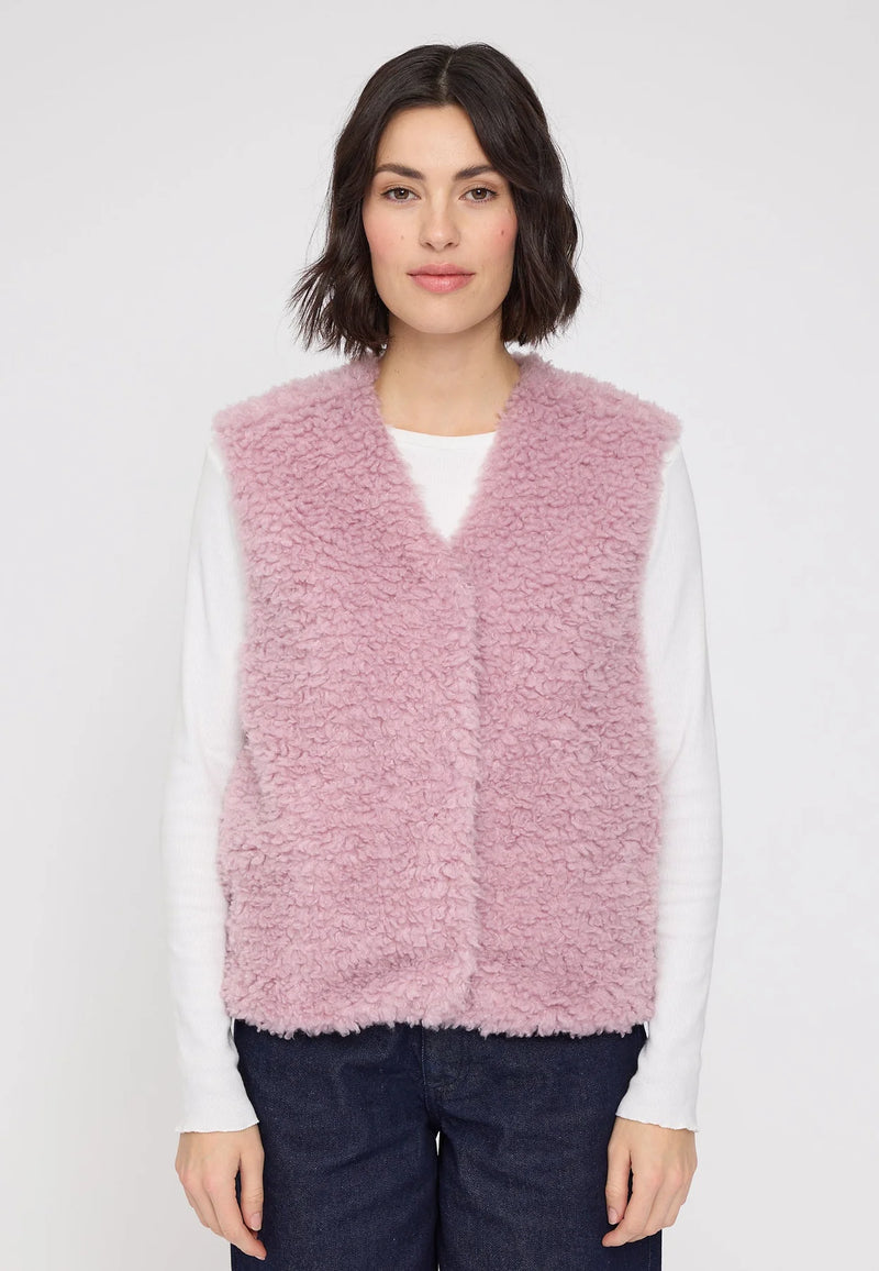 MAZINE Faux fur vest pale mauve women
