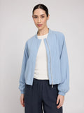 MAZINE Short cotton bomber jacket light blue women