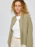 MAZINE Short cotton bomber jacket sea green women