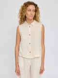 MAZINE Sleeveless linen shirt moon women