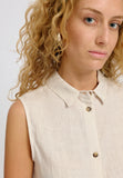 MAZINE Sleeveless linen shirt moon women