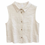 MAZINE Sleeveless linen shirt moon women