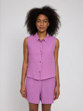 MAZINE Sleeveless linen shirt violet pink women