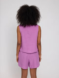 MAZINE Sleeveless linen shirt violet pink women